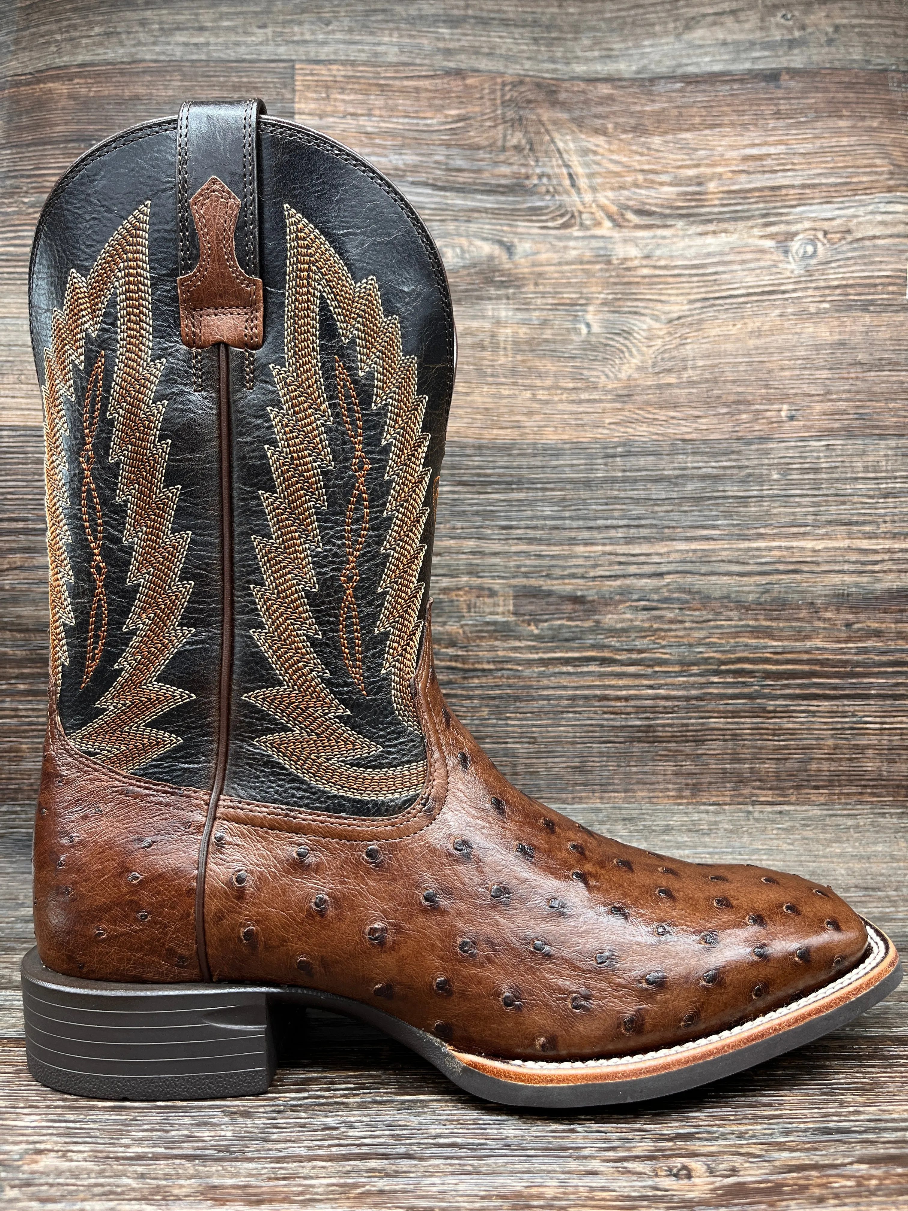 10040304 Men's Quantum Primo Full Quill Ostrich Square Toe Western Boot by Ariat