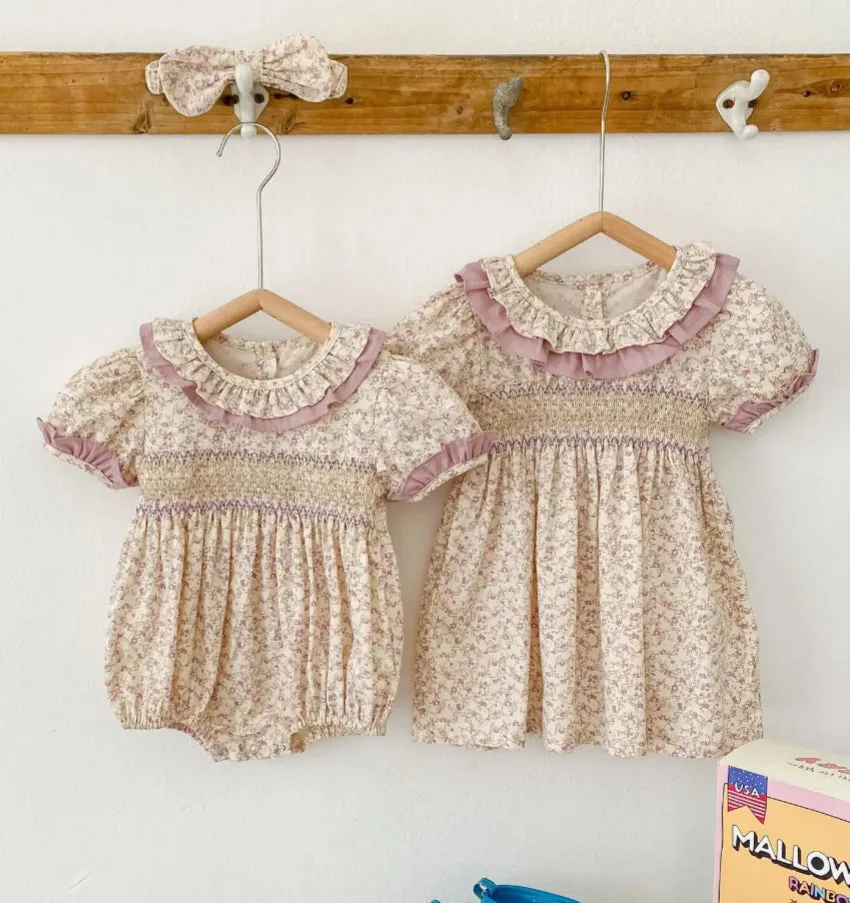 $17.50 EA - 2T X 1, 3T X 1, 4T X 1  -   Baby & Toddler Girls Twinning - Mauve Vintage Floral Dresses