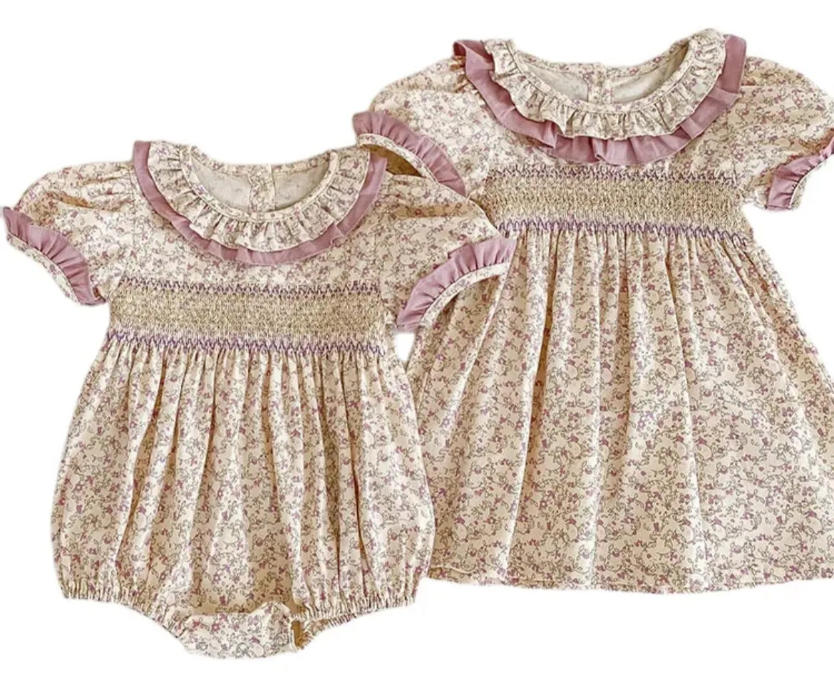 $17.50 EA - 2T X 1, 3T X 1, 4T X 1  -   Baby & Toddler Girls Twinning - Mauve Vintage Floral Dresses