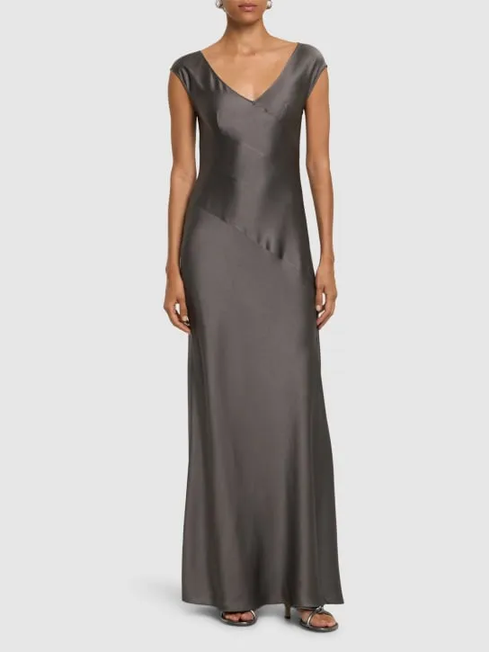 Alberta Ferretti   Satin long dress 