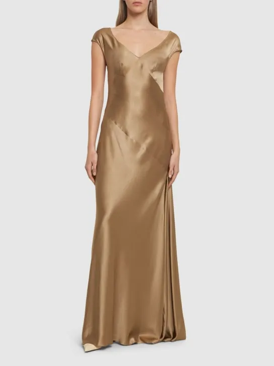 Alberta Ferretti   Satin long dress 