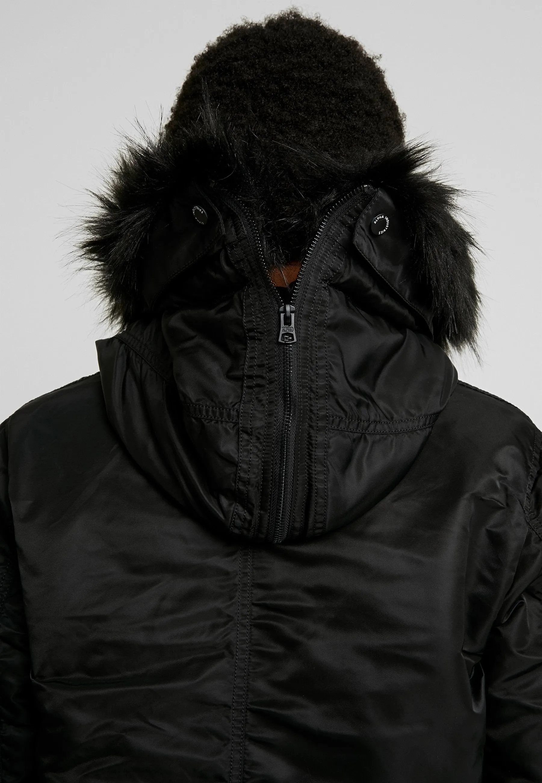 Alpha Industries parka with hood, black