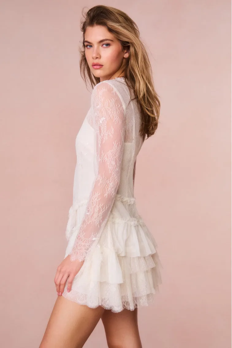 Amberleigh Lace Mini Dress - IVORY