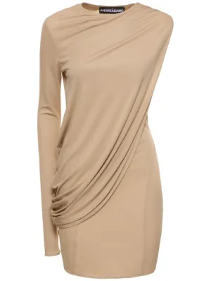 Andreadamo   Draped viscose jersey mini dress 