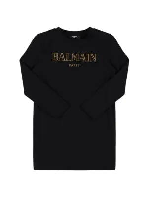 Balmain   Logo cotton jersey dress 