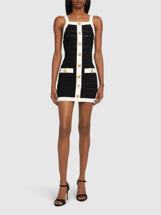 Balmain   Stretch viscose mini dress 