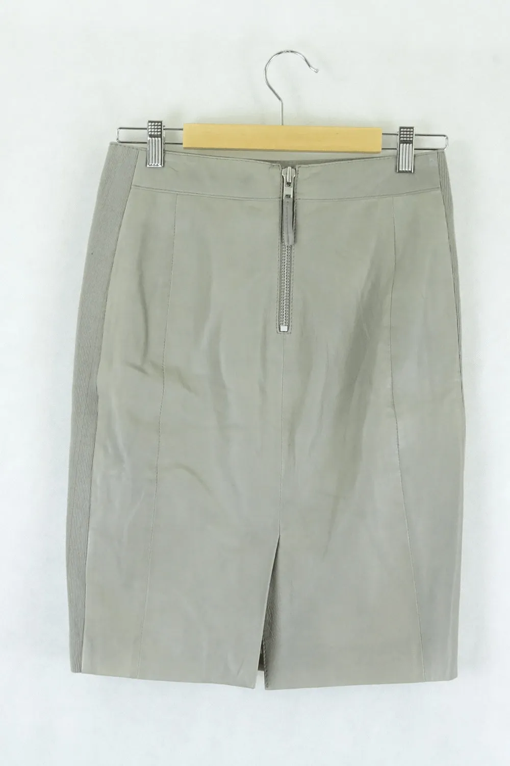 Belair Grey Leather Skirt T2 (M)