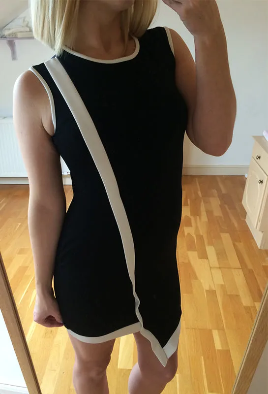 Black & White Monochrome Asymmetric Lucy Dress