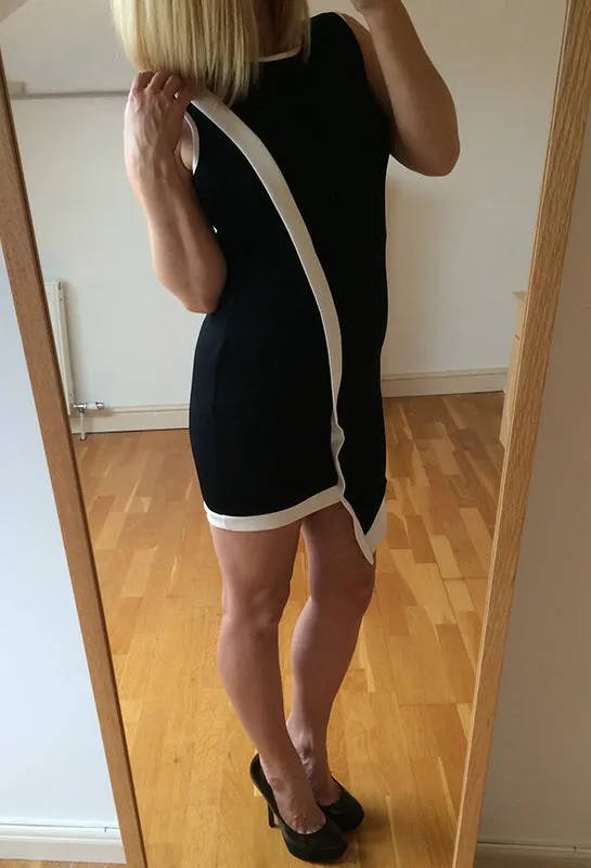 Black & White Monochrome Asymmetric Lucy Dress