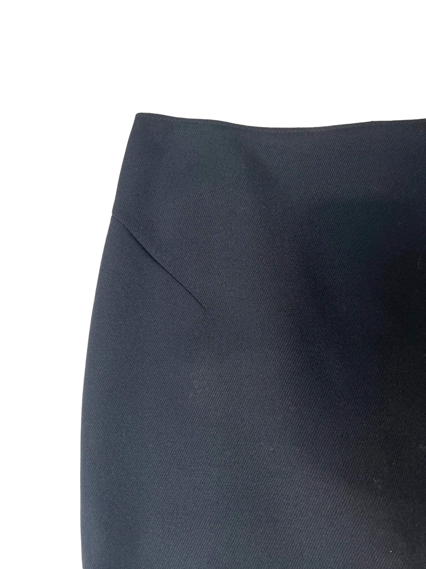 Black Wool Pencil Skirt - S