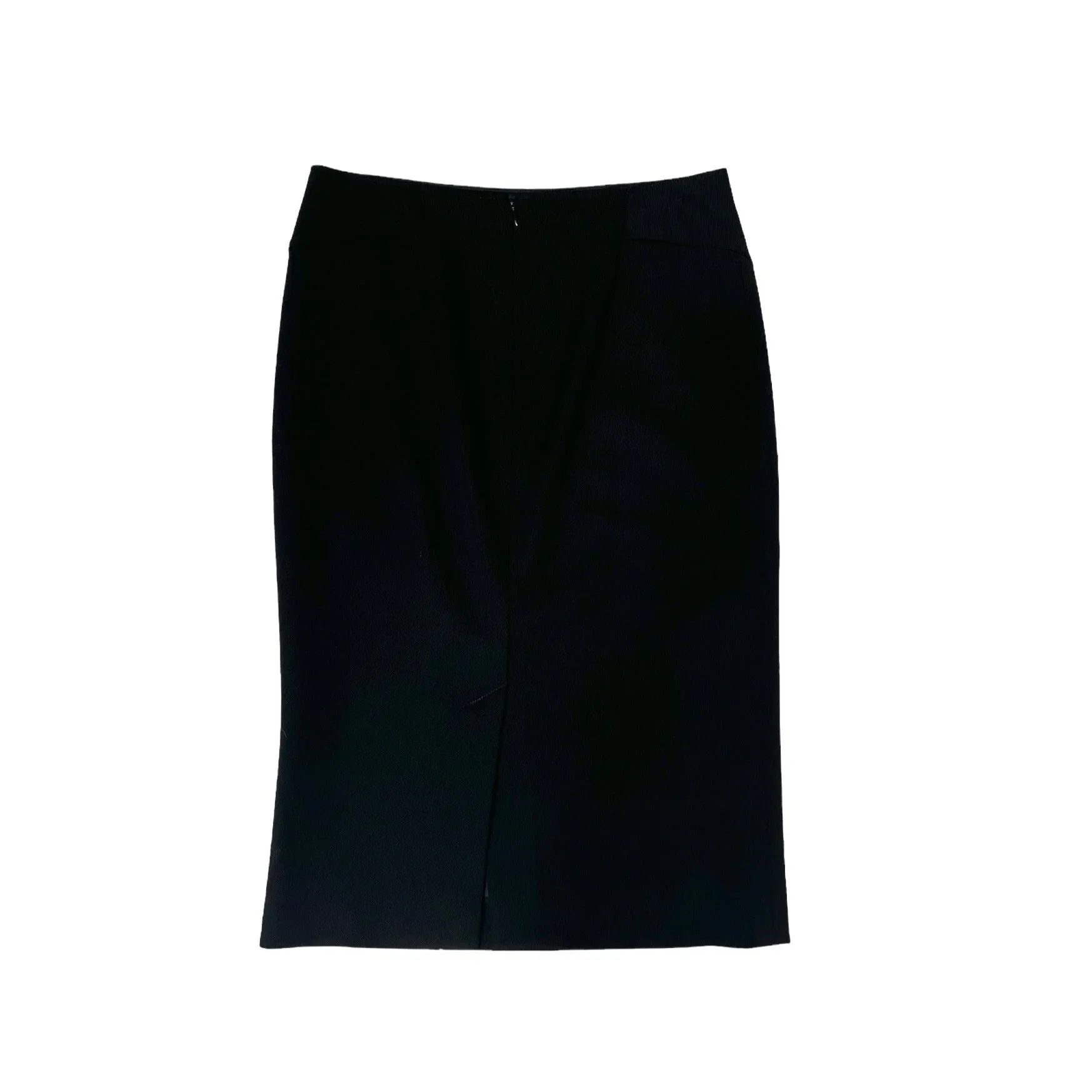 Black Wool Pencil Skirt - S