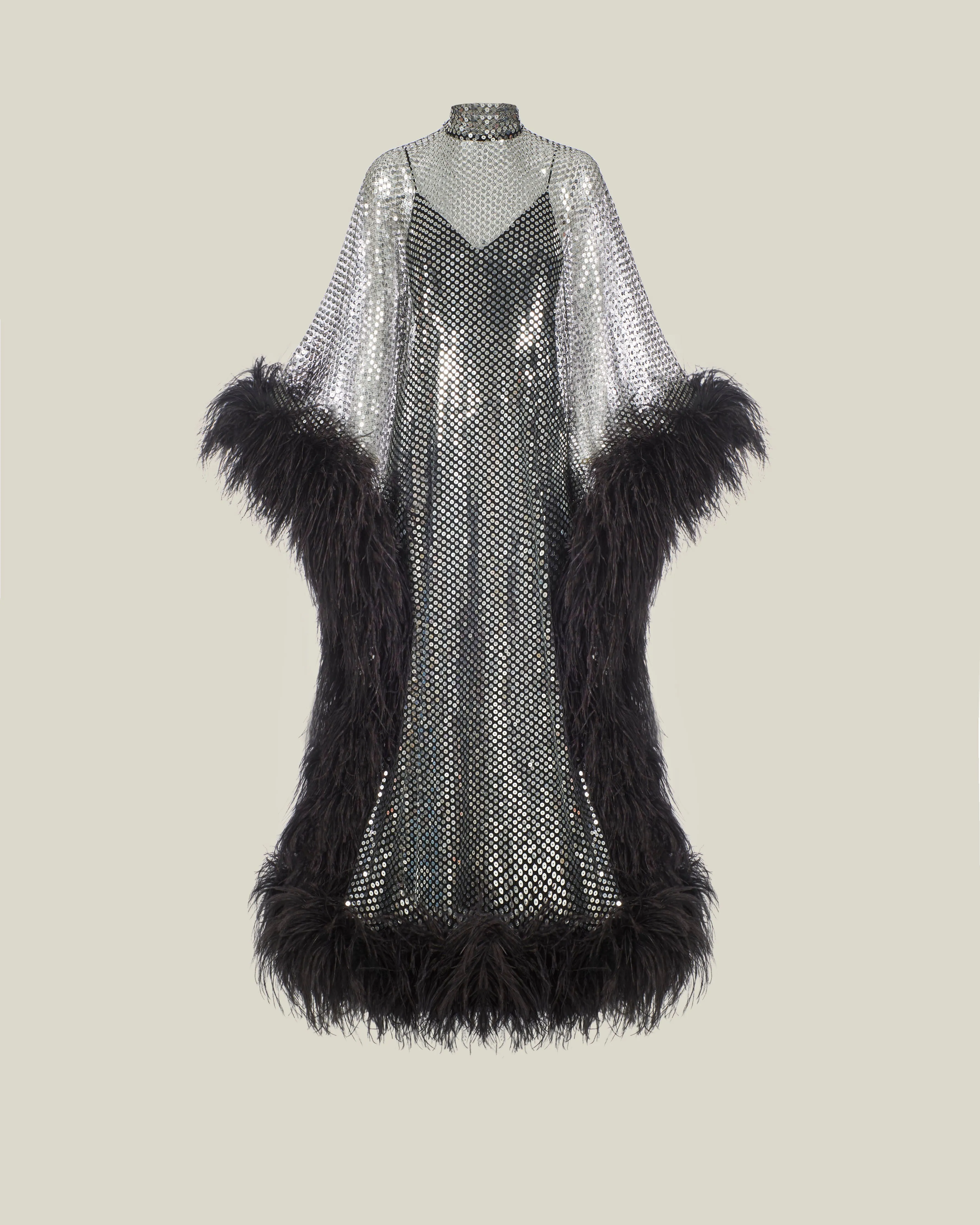 Casta Diva Disco! Kaftan in Black