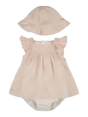 Chloé   Organic percale cotton dress &amp; hat 