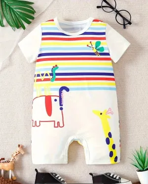 Crayon Animals Shorty romper