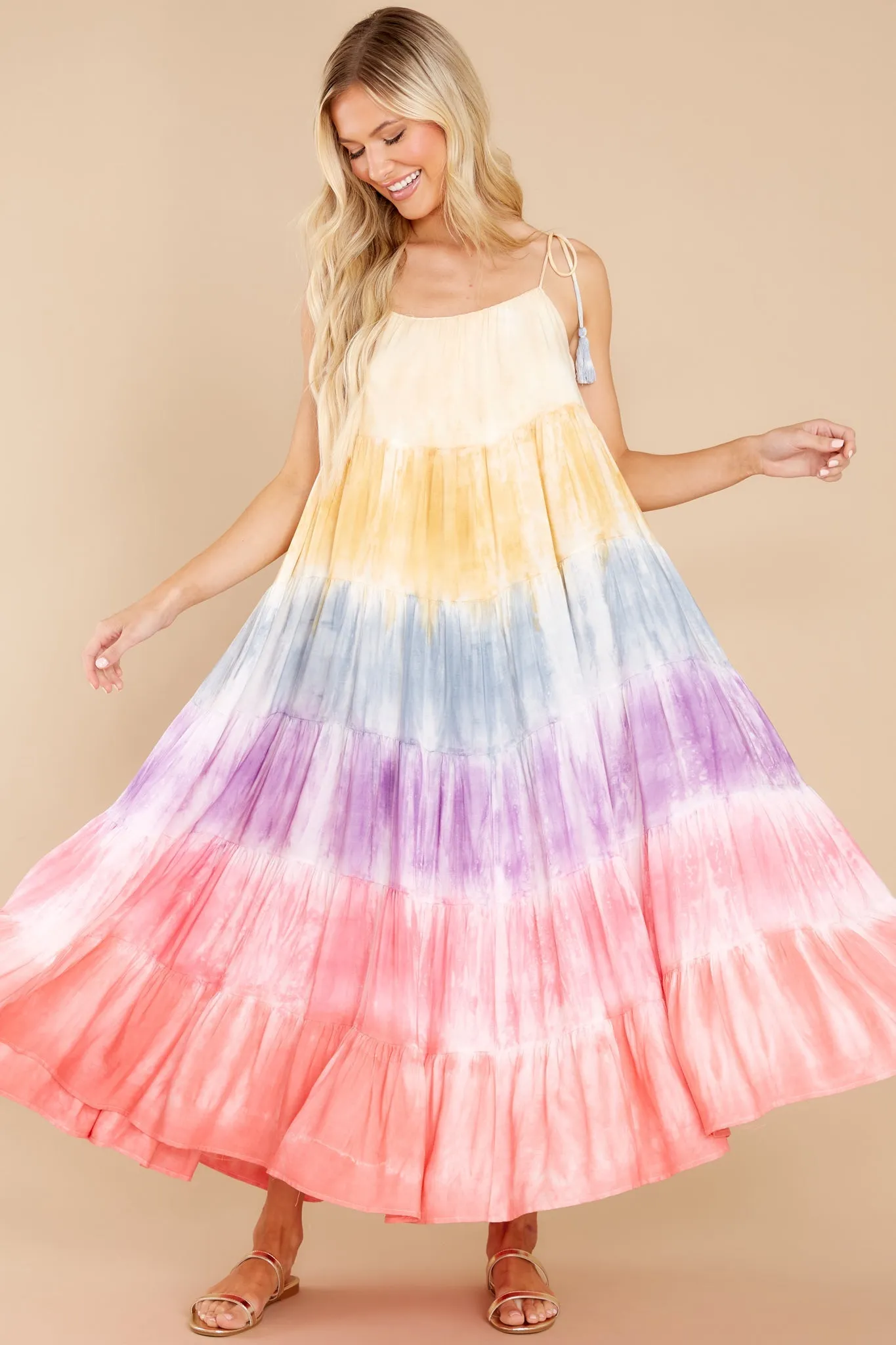 Dare To Dream Pink Multi Tie Dye Maxi Dress