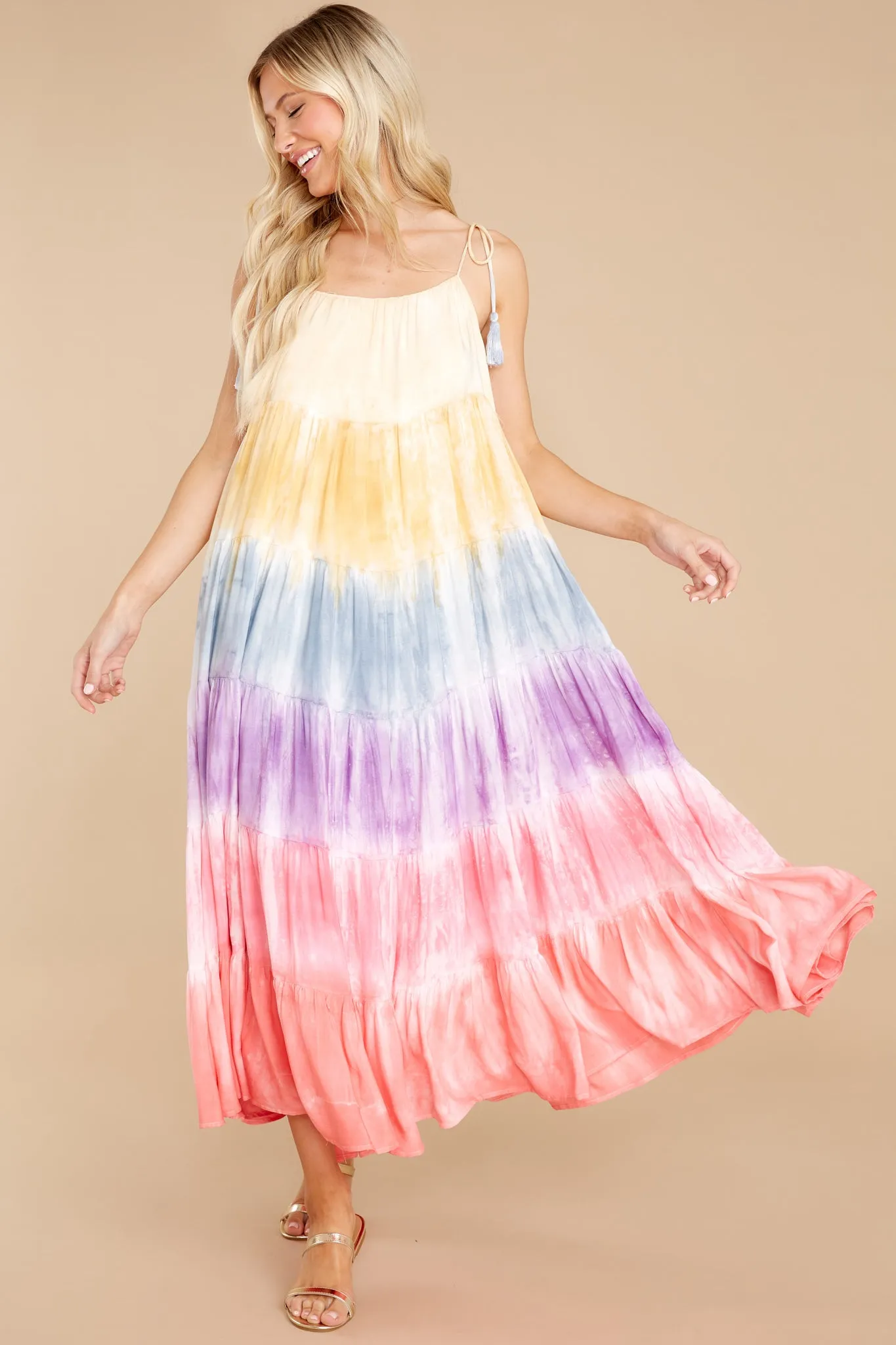 Dare To Dream Pink Multi Tie Dye Maxi Dress