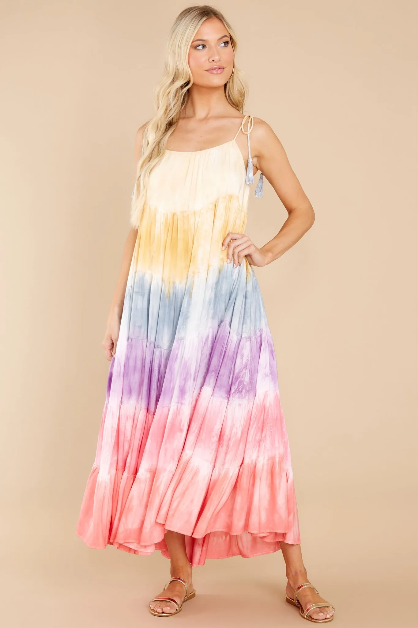 Dare To Dream Pink Multi Tie Dye Maxi Dress