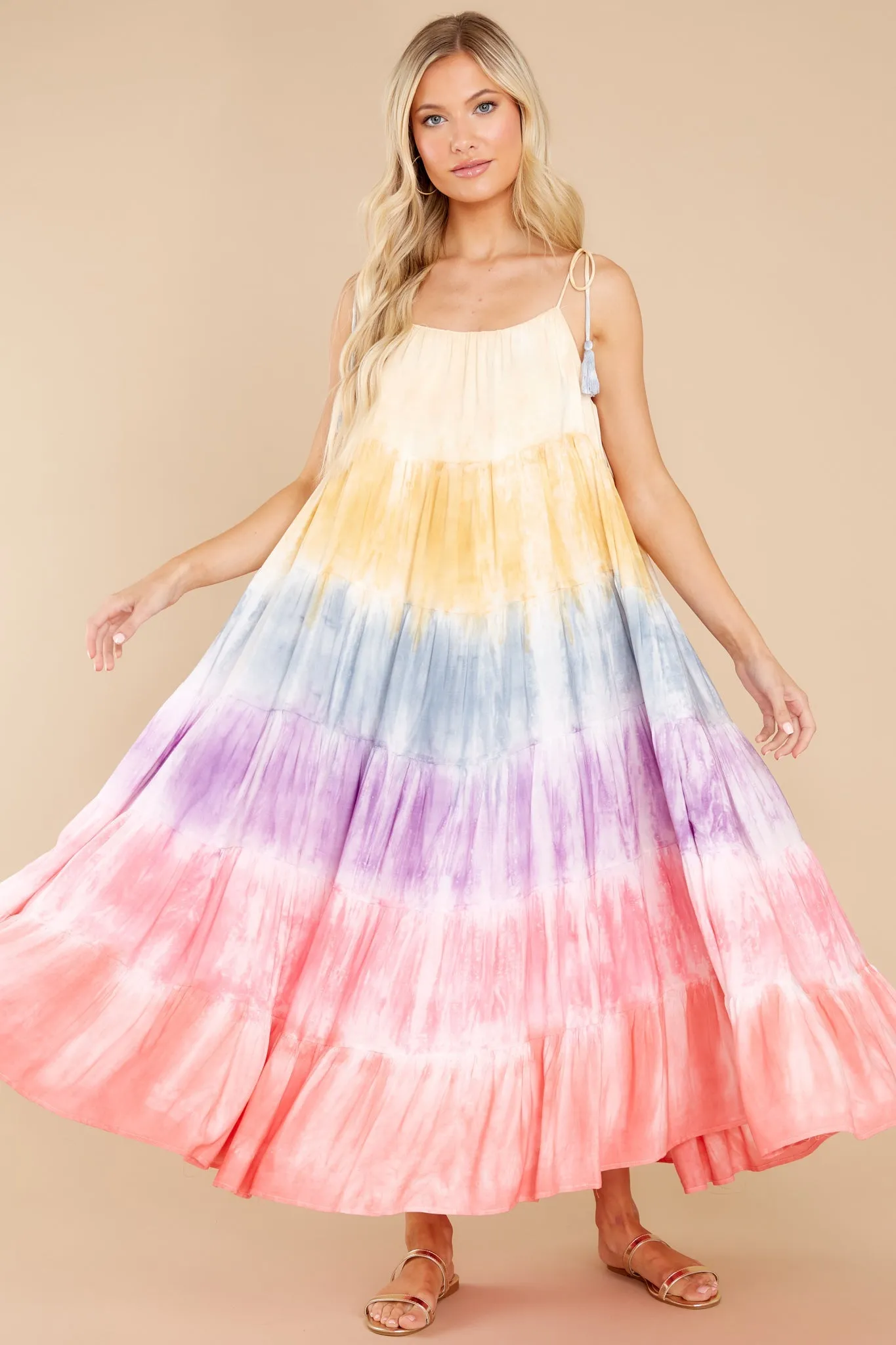 Dare To Dream Pink Multi Tie Dye Maxi Dress