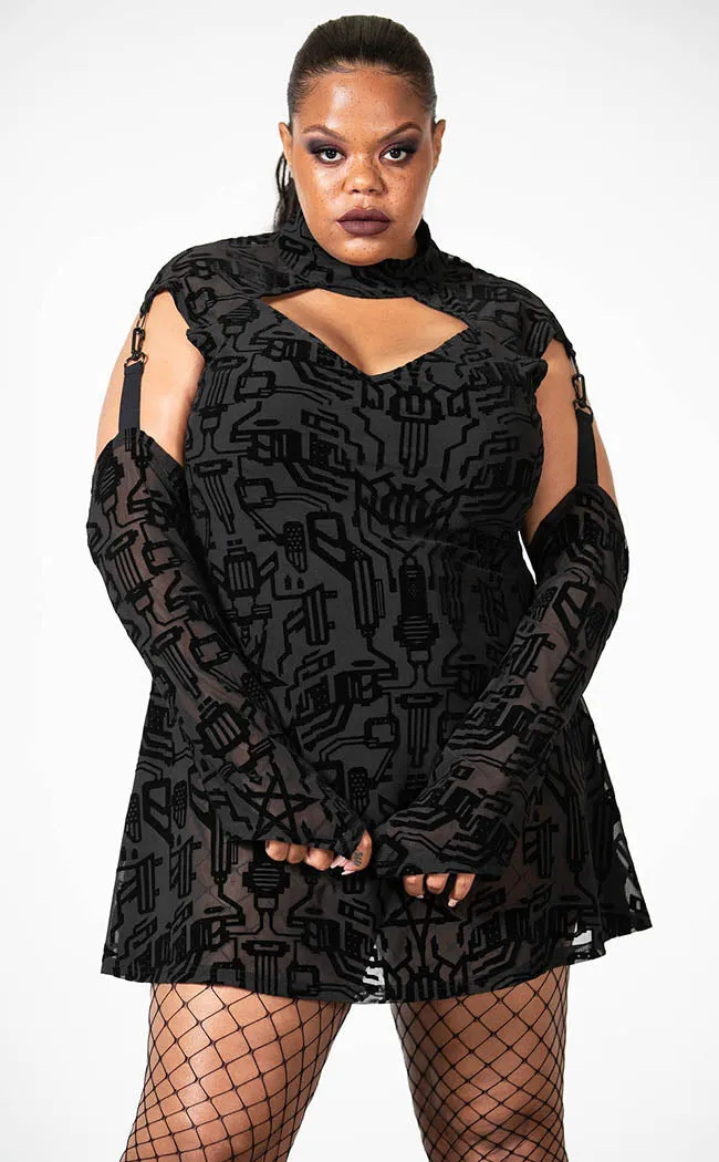 Digital Daze Mesh Dress [Plus-Size]