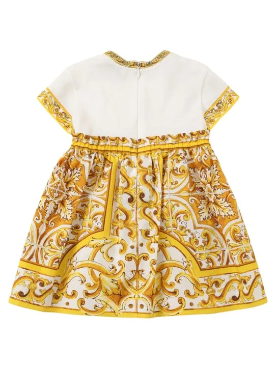 Dolce&amp;Gabbana   Maiolica print cotton dress&amp;diaper cover 