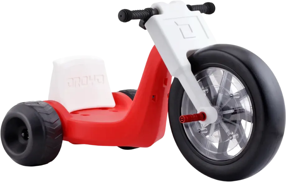 Droyd Romper Electric Trike for Kids 24V 2Ah Lithium Ion 50W Brushed 3 Miles 6 MPH Red New