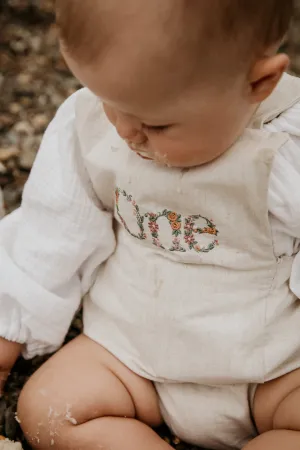 First Birthday Personalised One Bubble Romper - Floral