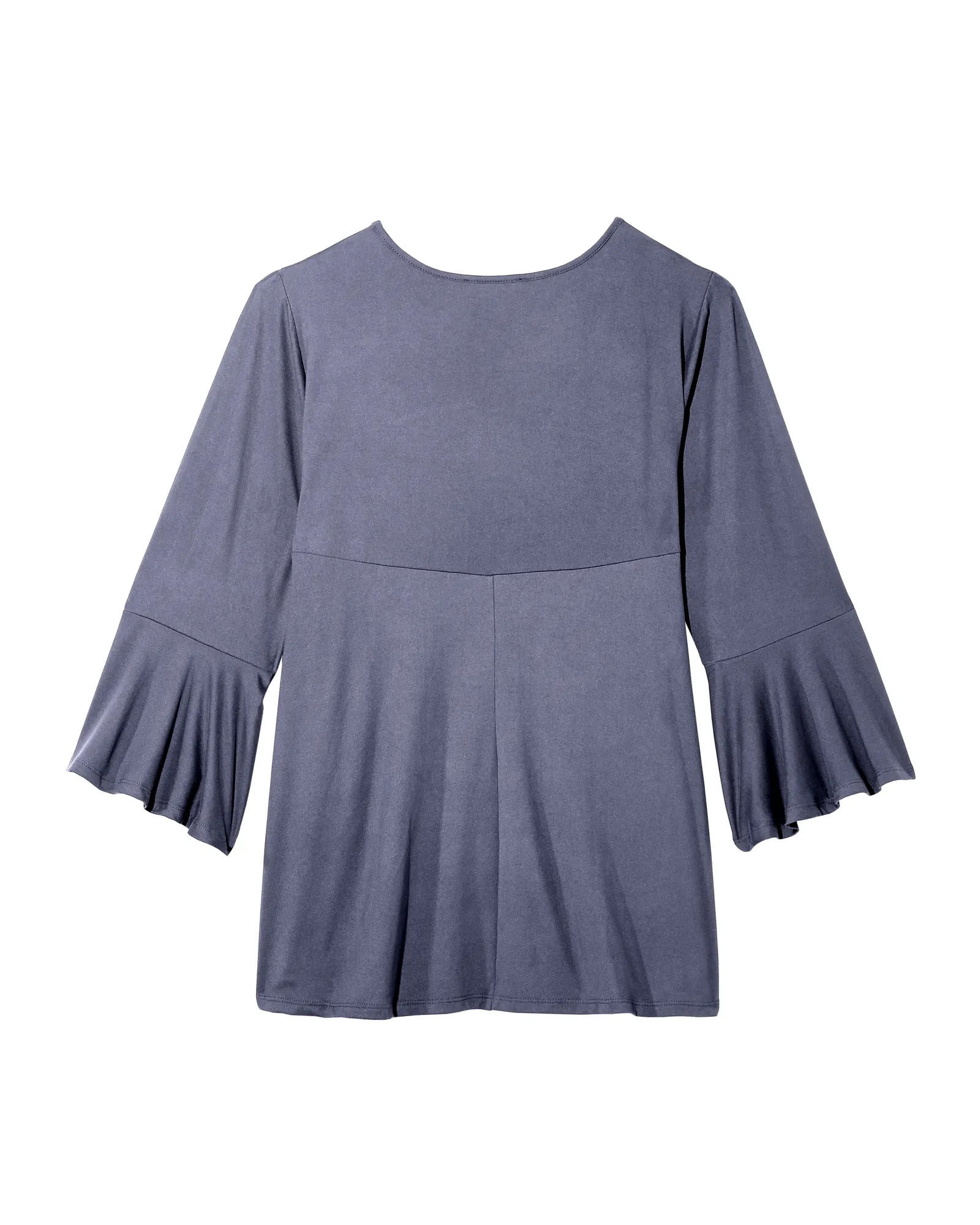 Gemma 3/4 Bell Sleeve Top With Key Hole | Light Blue