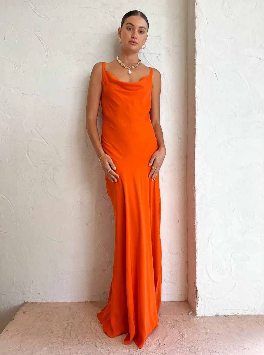 Ginger and Smart Beloved Slip Dress in Tangerine