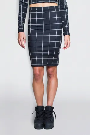 Grid Pencil Skirt