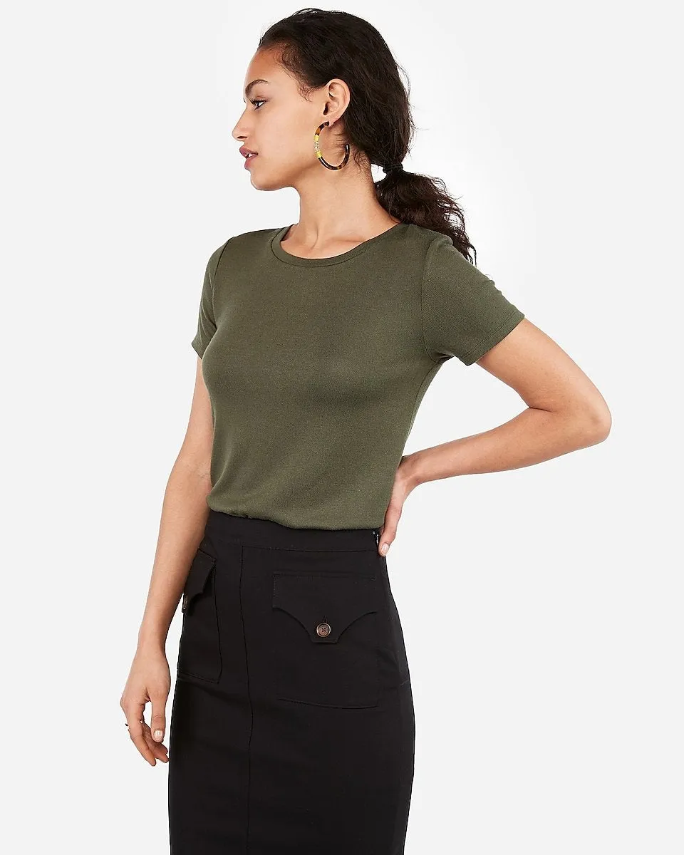 High Waisted Pencil Skirt in Pitch Black