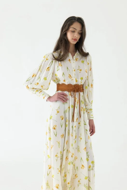 Juliet Collar Maxi Shirt Dress