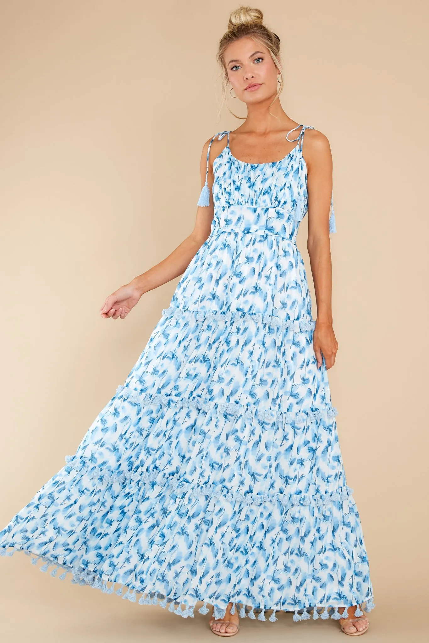 Kennedy Blue Watercolor Maxi Dress