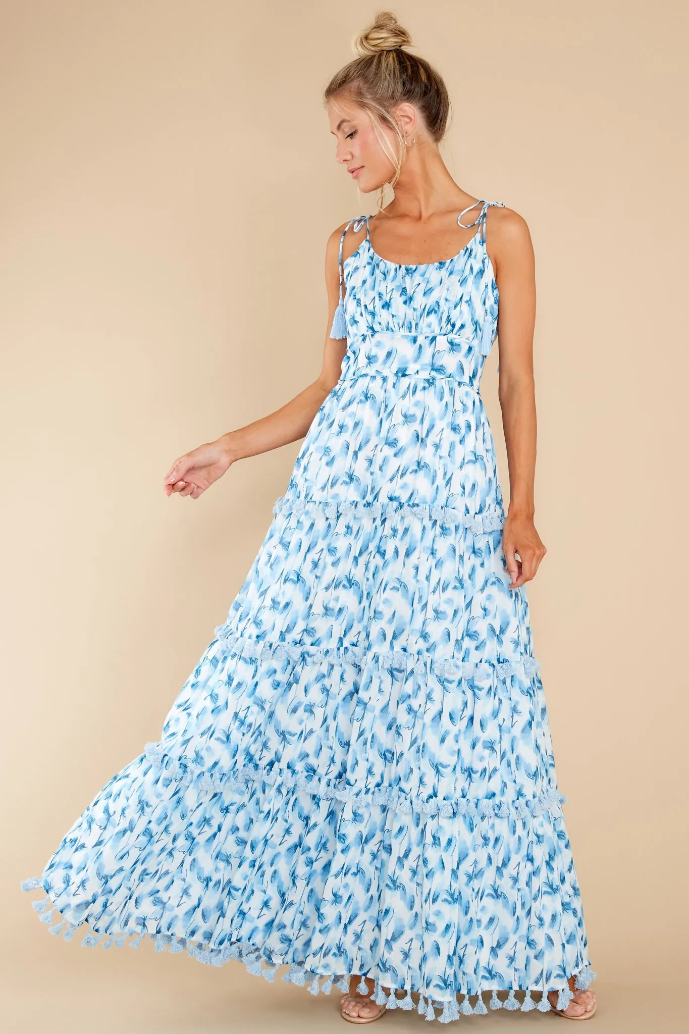 Kennedy Blue Watercolor Maxi Dress