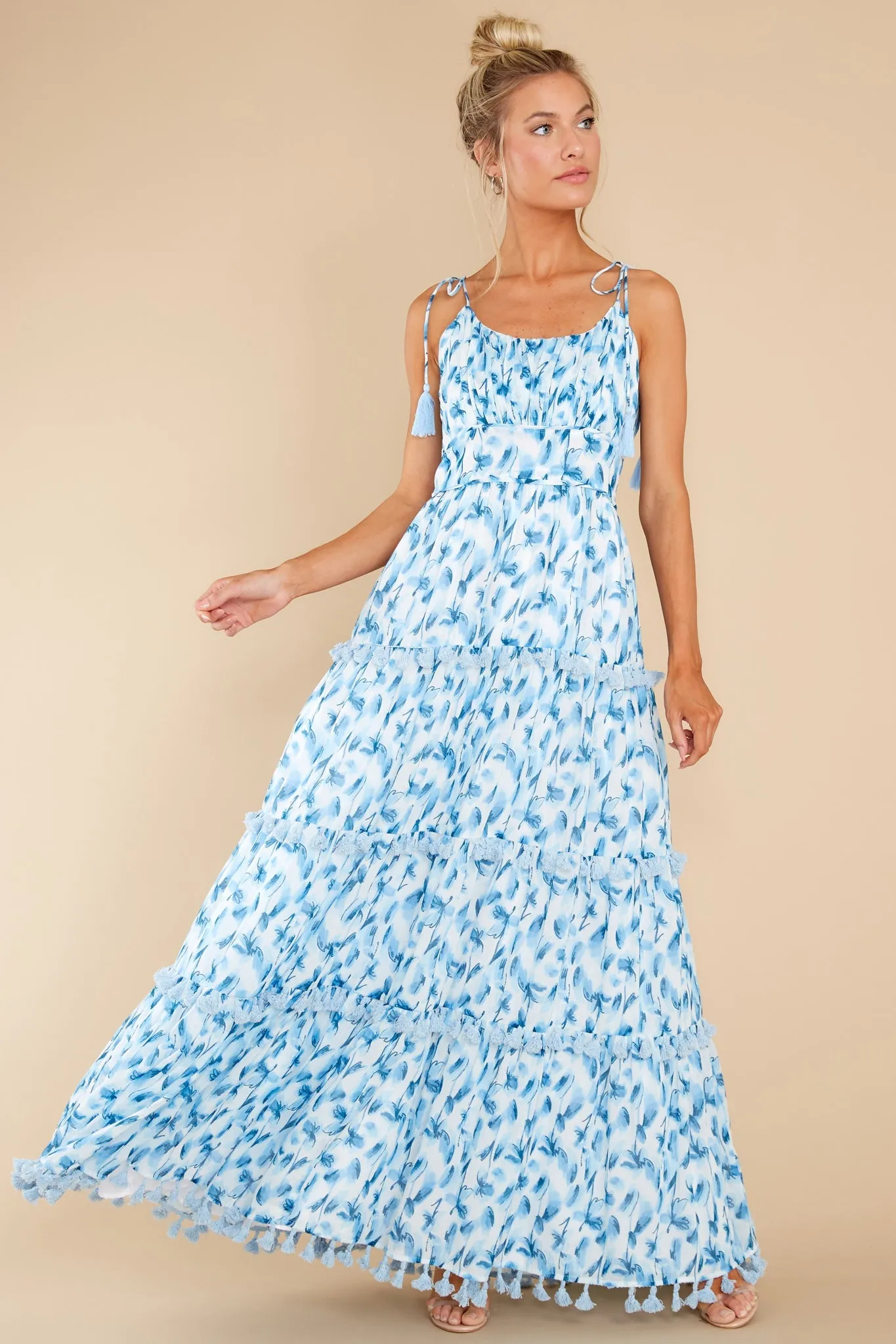 Kennedy Blue Watercolor Maxi Dress