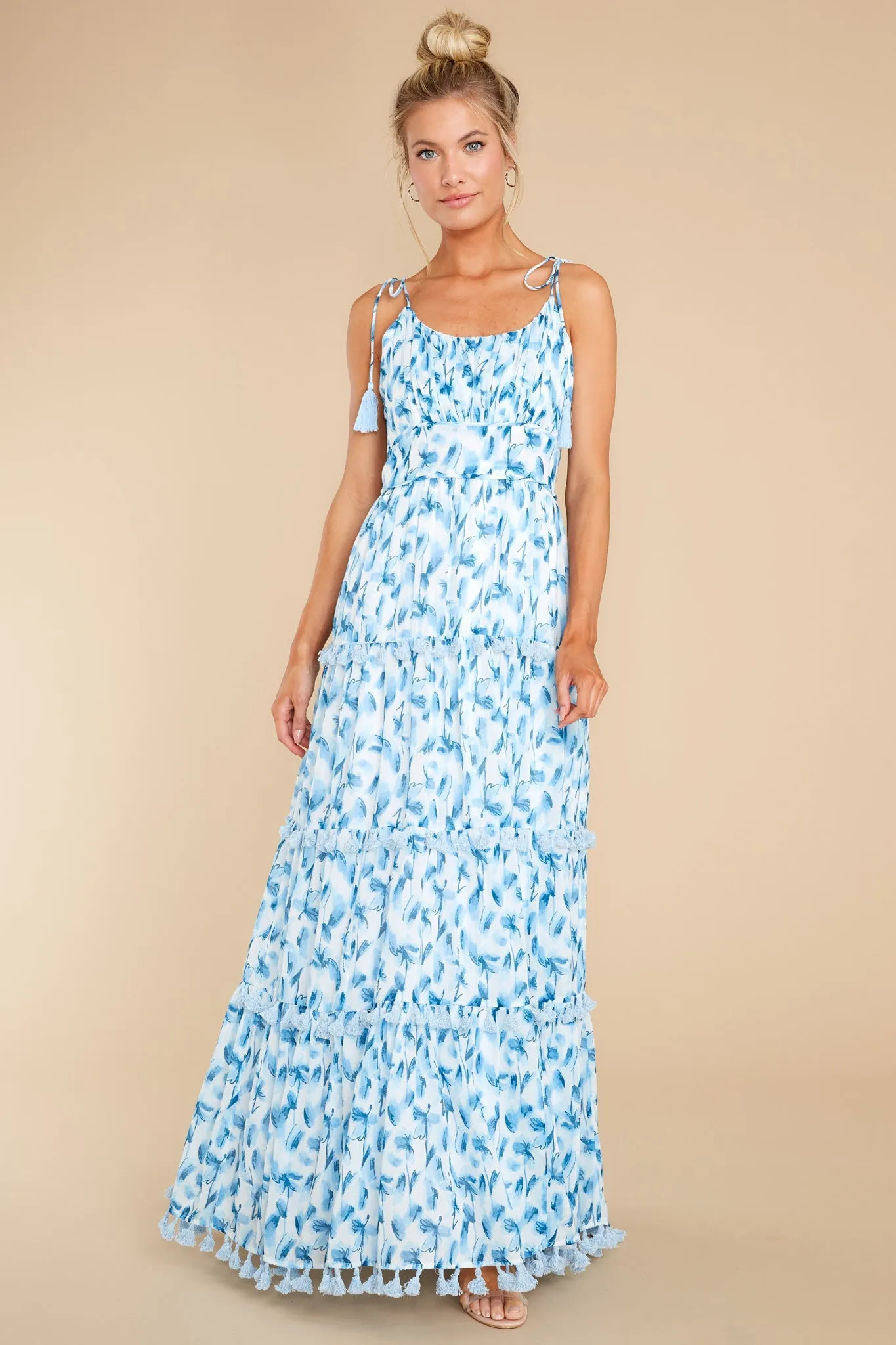 Kennedy Blue Watercolor Maxi Dress