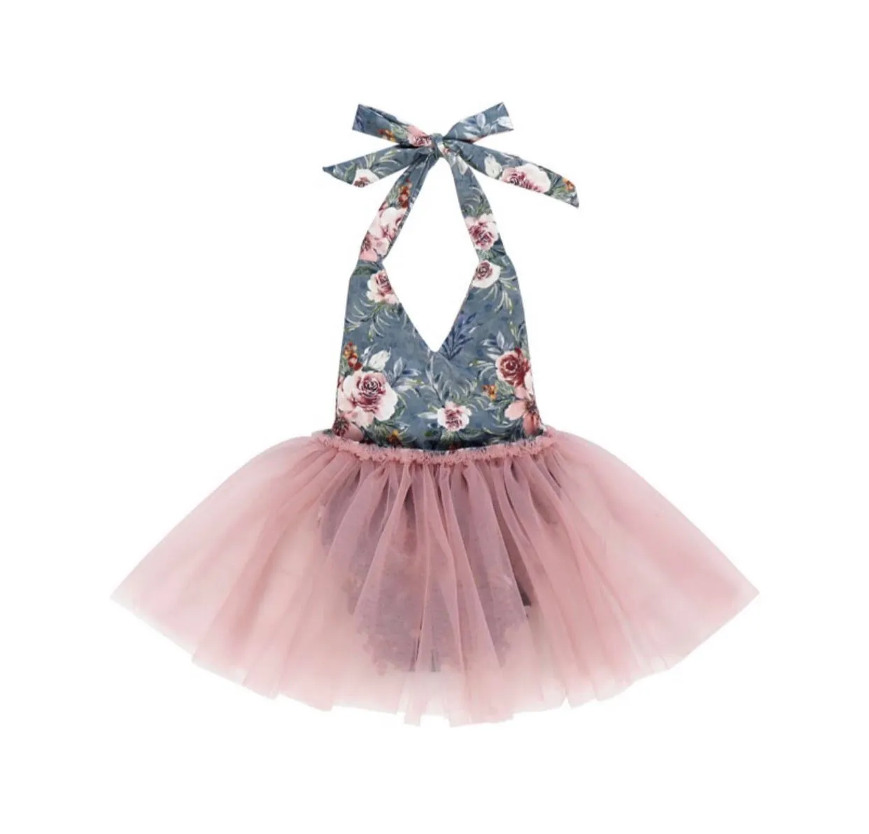 Kryssi Kouture Country Blue Floral Tutu Romper