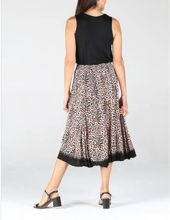 Leopard Print Crinkle Skirt