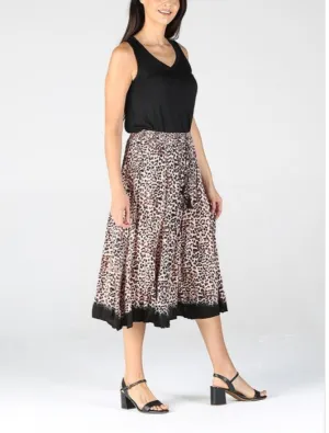 Leopard Print Crinkle Skirt