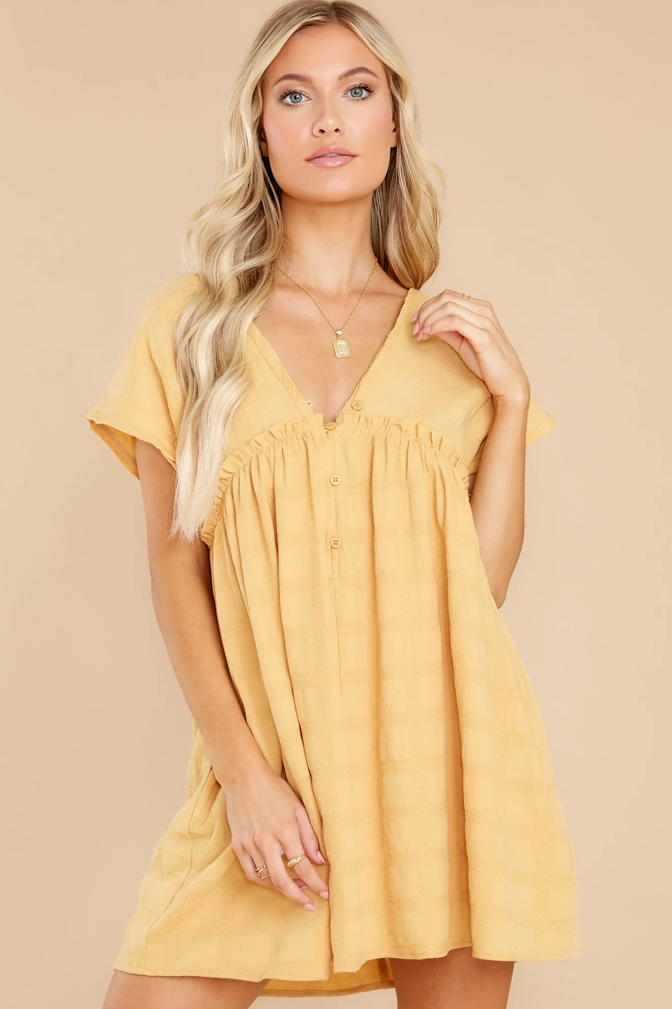 Live Freely Mustard Yellow Romper Dress