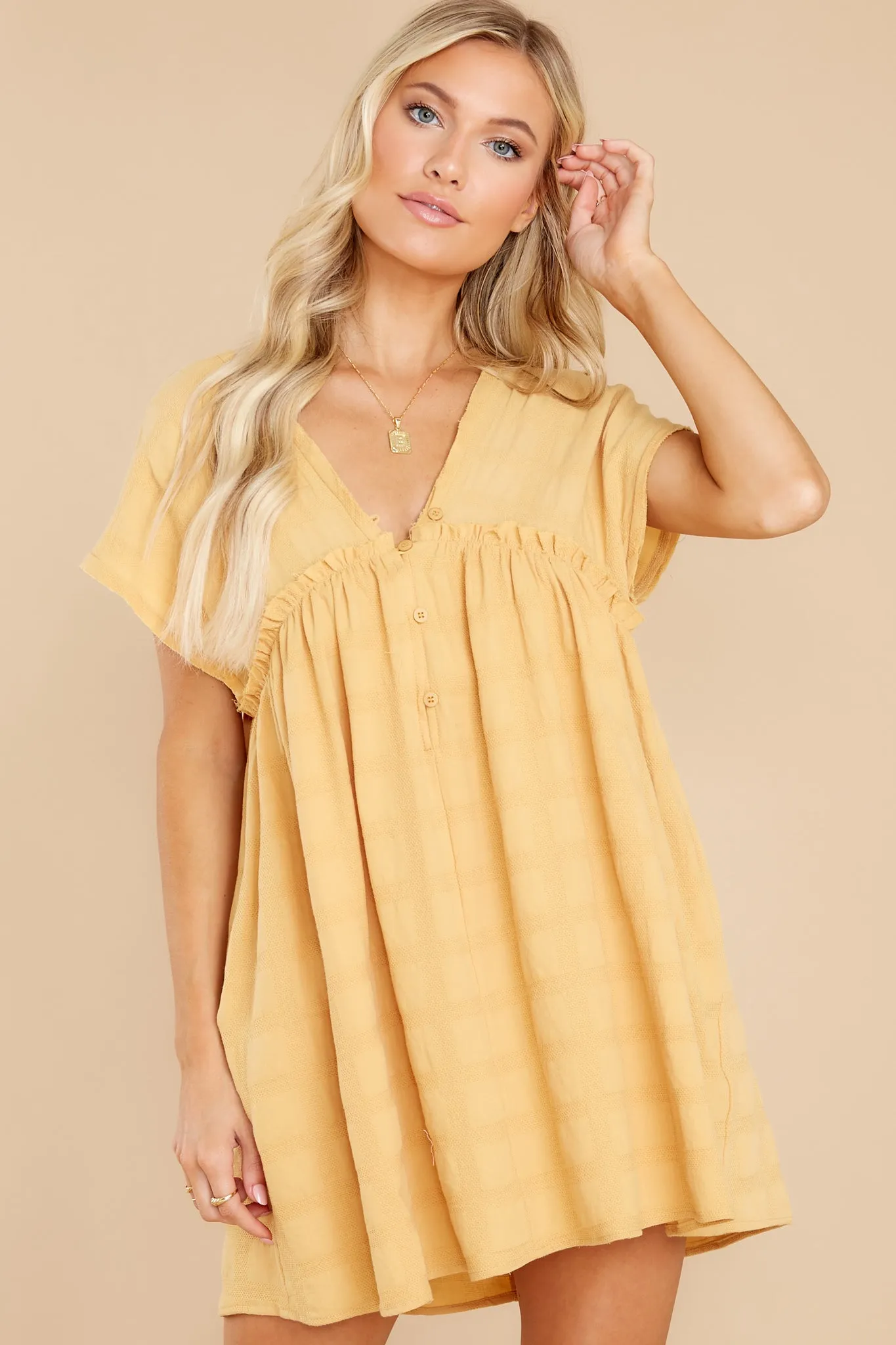 Live Freely Mustard Yellow Romper Dress