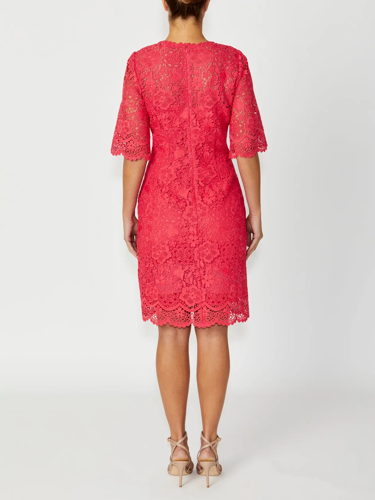 Madeline Coral Lace Dress