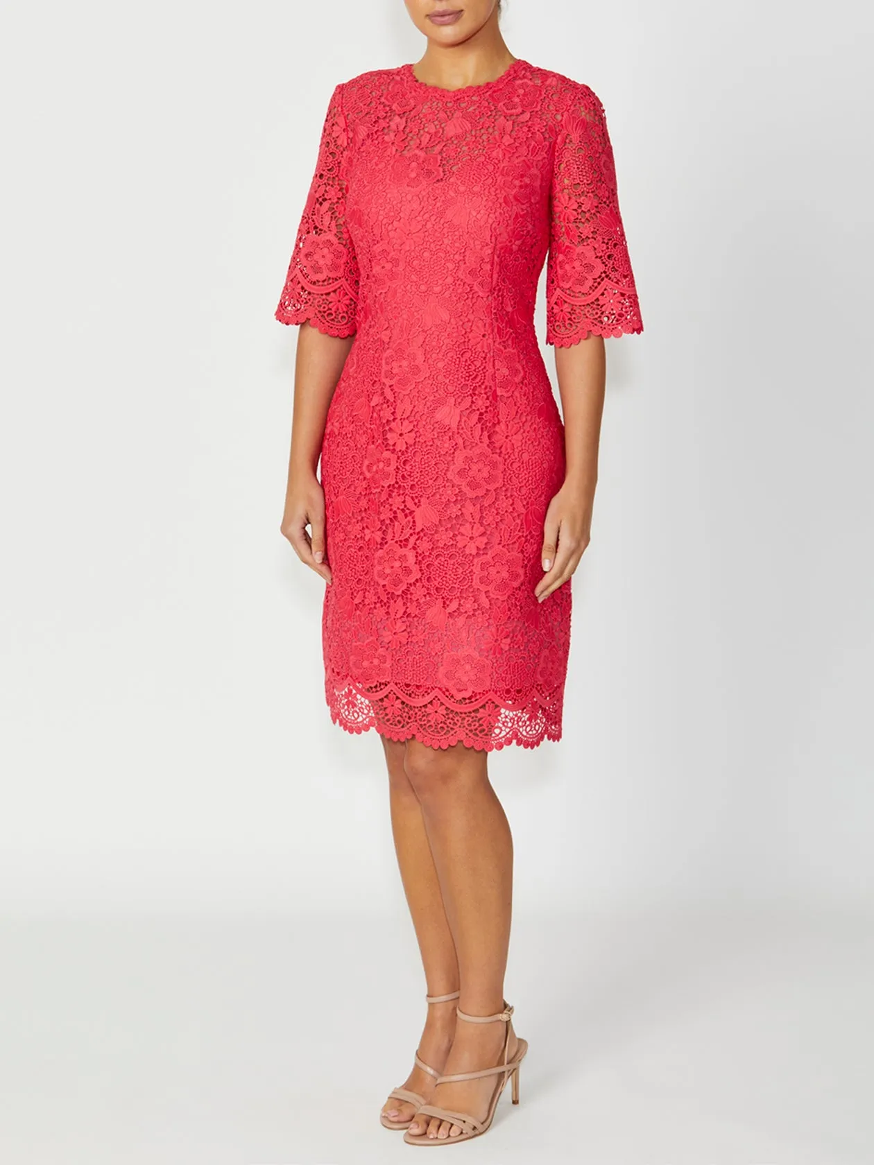 Madeline Coral Lace Dress