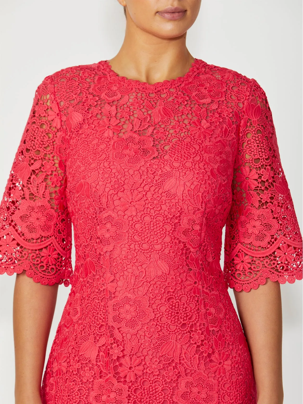 Madeline Coral Lace Dress