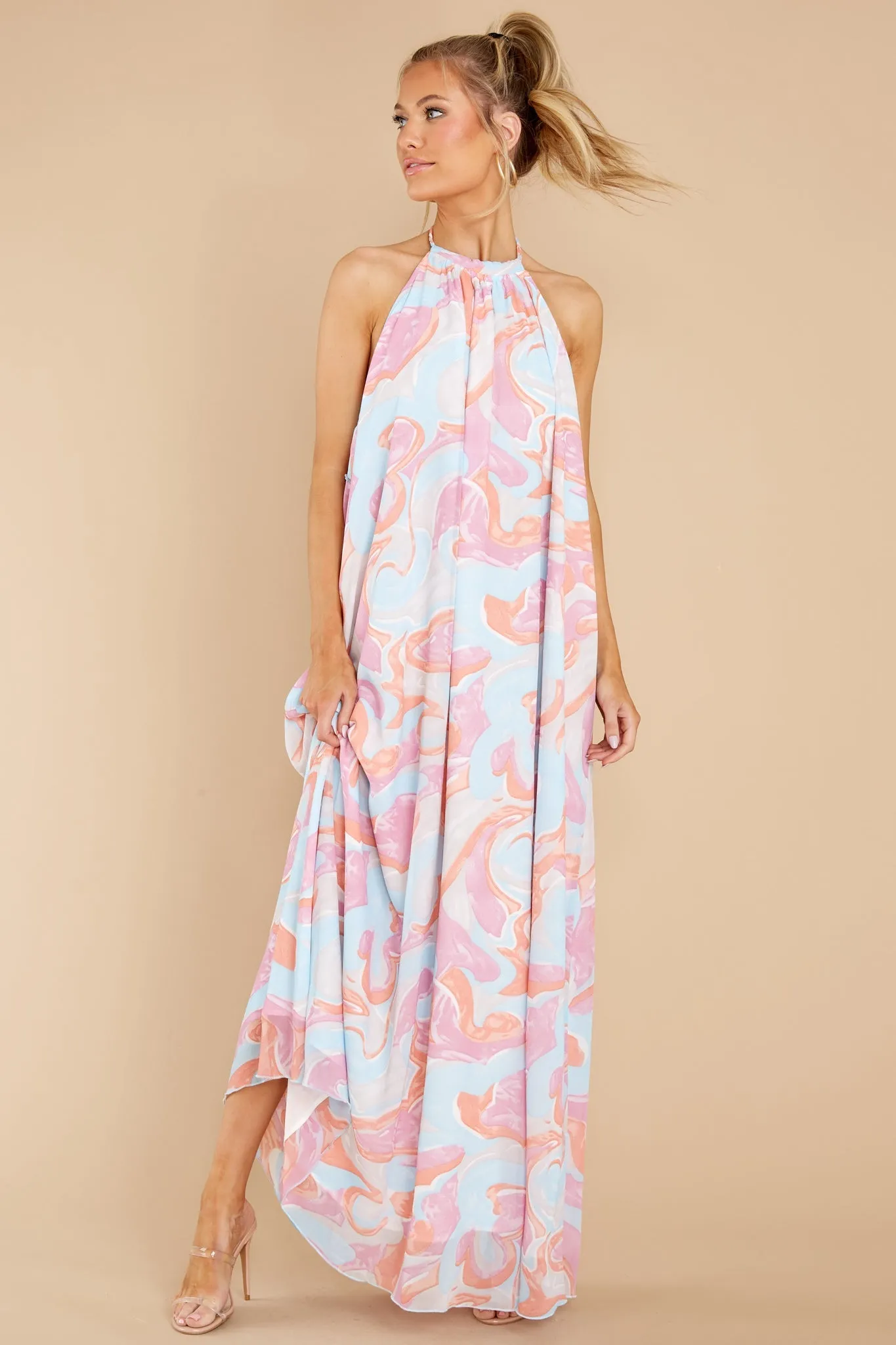 Magical Movements Blue Multi Print Maxi Dress