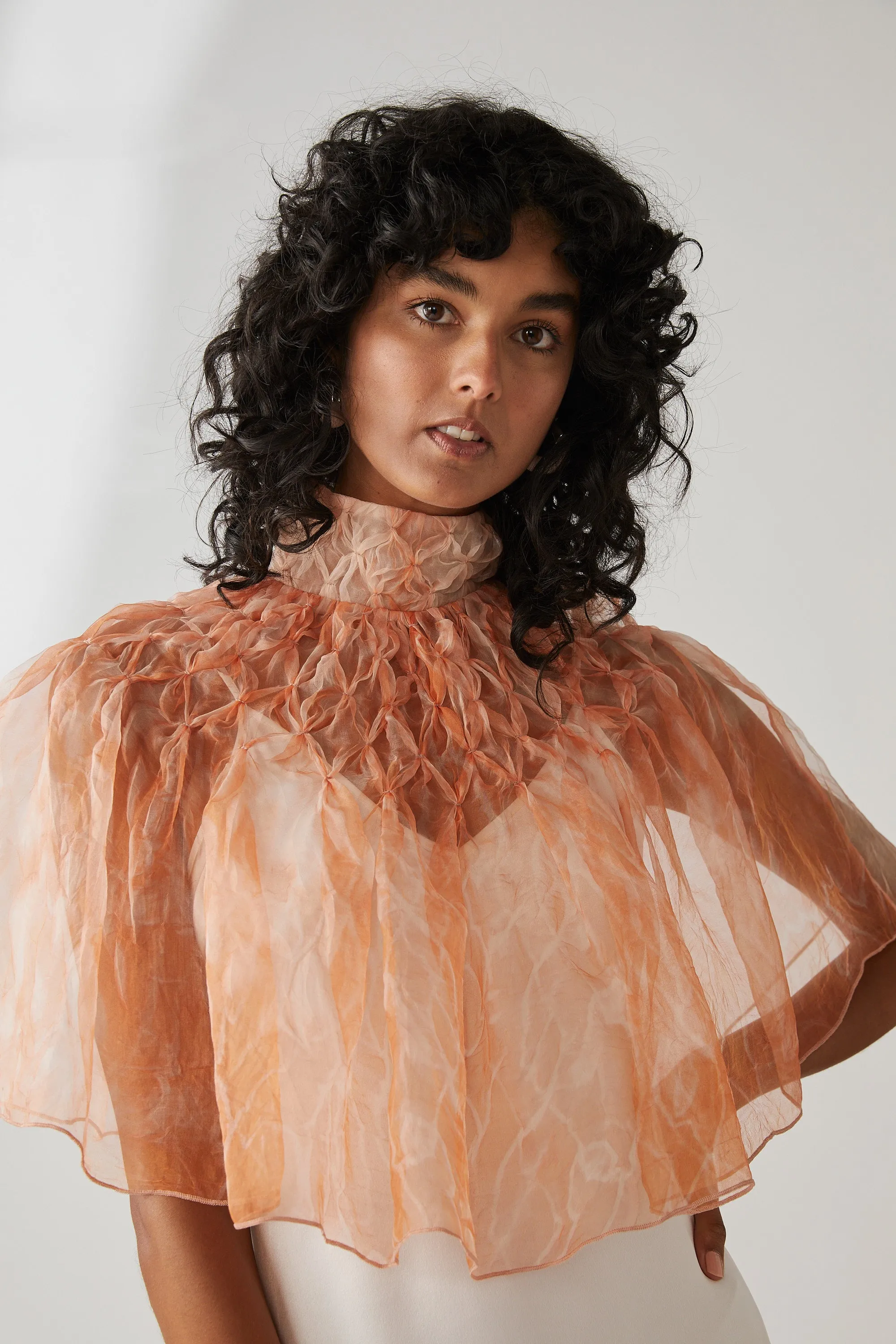 MASTANI ORGANZA CAPE - SHERBET PRINT