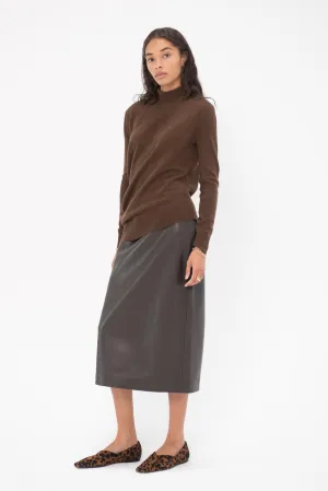 Midi Pencil Skirt, Chocolate