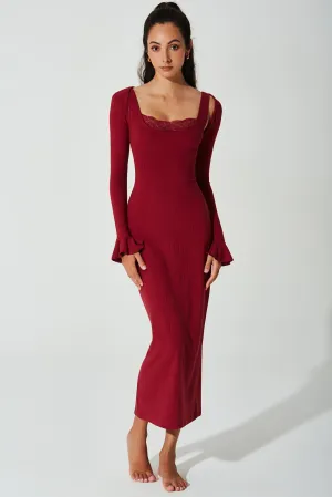 Mina Ribbed Dress - Raspberry Radiance