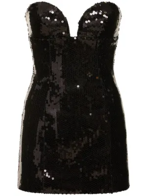 Mônot   Sequined sweetheart mini dress 