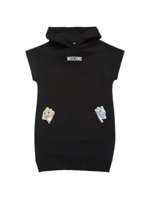 Moschino   Cotton hooded dress 