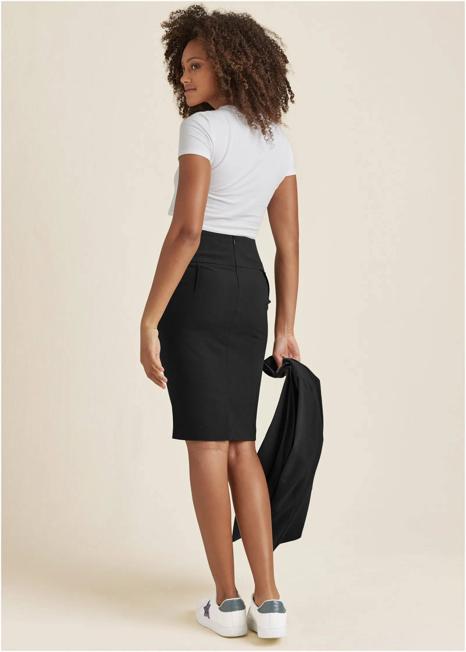 Pencil Skirt Suit Set - Black